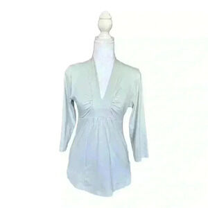 Patagonia Respite Empire Waist Light Gray Top 3/4 Sleeves Women’s M